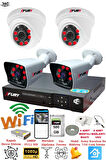 FURY 4 Kameralı 5mp 3.6mm Lens 2mp Görüntü 6 Atom Led Gece Görüşlü Full Hd Güvenlik Kamerası 251412 500GB