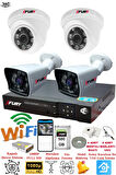 FURY 4 Kameralı 5mp 3.6mm Lens 2mp Görüntü 6 Atom Led Gece Görüşlü Full Hd Güvenlik Kamerası 251412 500GB