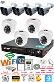 FURY 4 İç 4 Dış Kameralı 5mp Lens 2mp Görüntü Gece Görüşlü Full Hd Güvenlik Kamerası 14125525 320 GB