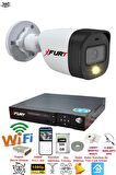 FURY 1 Kameralı 1080P 2Mp Görüntü Gece Renkli Full Hd Ultra Led Gece Renkli Güvenlik Kamerası Seti 500GB