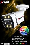 FURY Gece Renkli - 5mp Lens 1080p Full HD Ahd Güvenlik Kamerası 4 x Ultra Led Renkli Gece Görüş 5580