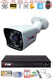FURY 1 Kameralı 2MP Full HD Görüntü 6 Atom Led Gece Görüşlü Dış Mekan Güvenlik Kamerası Seti 1TB
