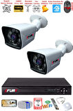 FURY 2 Kameralı 2MP Full HD Görüntü 6 Atom Led Gece Görüşlü Dış Mekan Güvenlik Kamerası Seti 1TB