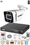 FURY 1 Kameralı Full Hd Gece Renkli - Su Geçirmez Ultra Led Güvenlik Kamerası Seti 1TB