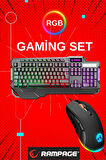 Rampage Kb-R46 Carisma Rainbow Aydınlatmalı Usb Gaming Combo Q Gaming Klavye Lumos Makrolu 6400 Dpi Mouse