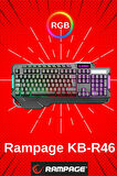 Rampage Kb-R46 Carisma Rainbow Aydınlatmalı Usb Gaming Combo Q Gaming Klavye Lumos Makrolu 6400 Dpi Mouse