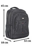 Case Club 2114 Büyük Boy 17 inç Laptop Bölmeli Sırt Çantası Darbe Emici Koruma Su Geçirmez Kumaş