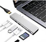 Flagen Macbook Pro Type-C Çoğaltıcı 7 In 1 Sd USB Hdmı Çevirici Hub