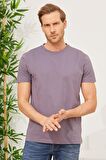 Erkek Bisiklet Yaka Slim Fit Basic Tişört Antrasit