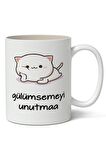 Gülümsemeyi Unutmaa Baskılı Kupa Bardak Baskılı Kahve Kupa Bardak