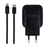 Dafoni 18W PD USB-C to Lightning Hızlı Şarj Aleti Seti 1m