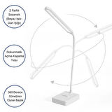İnce Uzun USBli Dokunmatik 3 Kademeli 360 Derece Özel Göz Korumalı led Lityum Masa Lambası (4533)