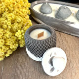 Uretti - Zekiye 1389 - El Yapımı Taştozu Tabakta Taş Objeli Kokulu Soya Mum