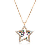 925 Ayar Gümüş Rose Yıldız Kolye