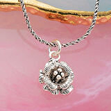 925 Ayar Gümüş Gül Kadın Kolye