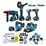 YEDİLİ SET MK350 (POWERBANK&LED+ Ş.Hilti+Ş.spiral+S.Sıkma+13mm Ç.Mandren+Ş.Dekupaj+Sunta Kesme)