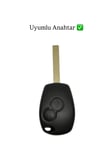Renault Clio 3 Kangoo Symbol Dacia Duster 2 Uyumlu Beyaz Gümüş Nano Anahtar Kılıfı 2 Buton