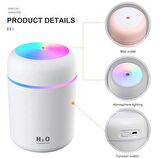 Ultrasonik Hava Nemlendirici Buhar Makinesi Ve Aroma Difüzörü Led Işıklı 300ml Hava Oda Araç 