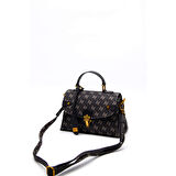 Silver Polo  Kadın Omuz Çantası 1159-45430 SILVER POLO Kadın ÇANTASI M178 FÜME-MAT SİYAH