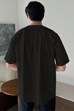 Erkek Oversize Tişört Pamuk Kumaş Bisiklet Yaka Rahat Kalıp T-shirt