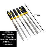 Mini Eğe Seti Çelik Törpü Takımı 6 Parça Ahşap Set Üçgen Kare Düz Yuvarlak Çok Amaçlı Hobi Set