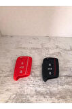 Tiguan Arona T-roc Polo Karoq Radip Kamiq Uyumlu Silikon Anahtar Koruma Kılıfı 2 Adet Siyah Kırmızı