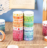 Share Vintage Washi Tape Bant Yapışkanlı Maskeleme Kağıdı Desenli Bant 20'li - Retro Renkler