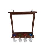 Ahşap Kayın Ağacı Şaraplık Kadehlik Bar Dekoru 44*50 cm