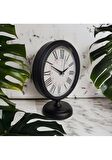 Siyah Renkli Metal Ofis Salon Otel Masa Saati 25*20 cm R9