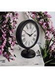 Siyah Renkli Metal Ofis Salon Otel Masa Saati 25*20 cm R9