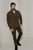 Erkek Haki Kanvas Slim Fit Dar Kesim 5 Cep Esnek Pantolon