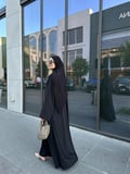 3 Parça Pamuk Krep Abaya Takım