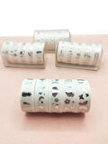 Gümüş Yaldızlı Vintage Washi Tape Bant Yapışkanlı Maskeleme Kağıdı 6 lı - Kelebek Ananas