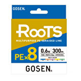 Gosen X8 Roots PE 8 Örgü Spin İp Misina 300mt Multi Color MultiColor-0,216 MM