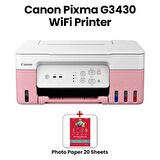 Canon Pixma G3430 Wi-Fi/Tarayıcı/Fotokopi Renkli Çok Fonk. Tanklı Yazıcı - Pembe