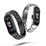 Xiaomi Mi Band 4 Mi Band 3 Uyumlu Metal Kordon Kayış 