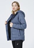 Asics 2032C155-021 Padded Jacket W O Yaka Normal Kalıp Düz Beyaz Kadın Mont