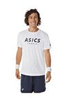 Asics Court Tennis Graphic Tee Erkek Beyaz Tenis Tişört