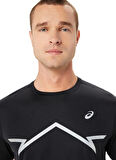 2011D026-001LITE-SHOW SS TOP Siyah Erkek Bisiklet Yaka   Regular Fit Baskılı T-Shirt