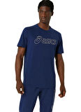 2031E188-402 ASICS LOGO SS TEE Mavi Erkek Yuvarlak Yaka Normal Kalıp  T-Shirt