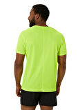 2011C334-750 CORE ASICS TOP Sarı Erkek Yuvarlak Yaka Normal Kalıp Baskılı T-Shirt