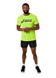 2011C334-750 CORE ASICS TOP Sarı Erkek Yuvarlak Yaka Normal Kalıp Baskılı T-Shirt