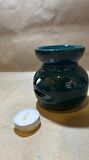 Buhardanlık ebru boyama lotus çiçeği seramik buhurdanlık hand made el işi