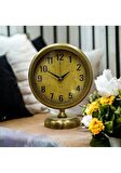 Eskitme Gold Metal Ofis Salon Otel Masa Saati 25*20 cm V3