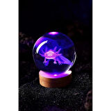 3D Led Işık Cam Küre Çok Renk Gece Lambası Axolotl Mucizevi Yenilenme 8 cm Mega Boy