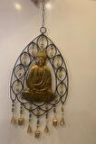 Deprem Zili Çanı Rüzgar Çanı Zili Feng Shui Budha  Komple Metal Çanlı Bakır Büyük Boy Buda