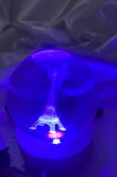3D Led Işık Cam Küre Kristal Küre Fantezi Dekoru Gece Lambası Çok Işıklı Ahşap Eyfer Kulesi 6 cm