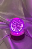 3D Led Işık Cam Küre Çok Işıklı Ahşap Yeni Dünya