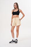 Kadın Modal Şort Beli Lastikli Cepli Şort MODAL-ŞORT