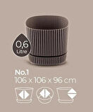 Omnipazar KRS-241 Pera Kare Dekoratif Kaktus Sukulent Saksı 0,60 Litre No 1